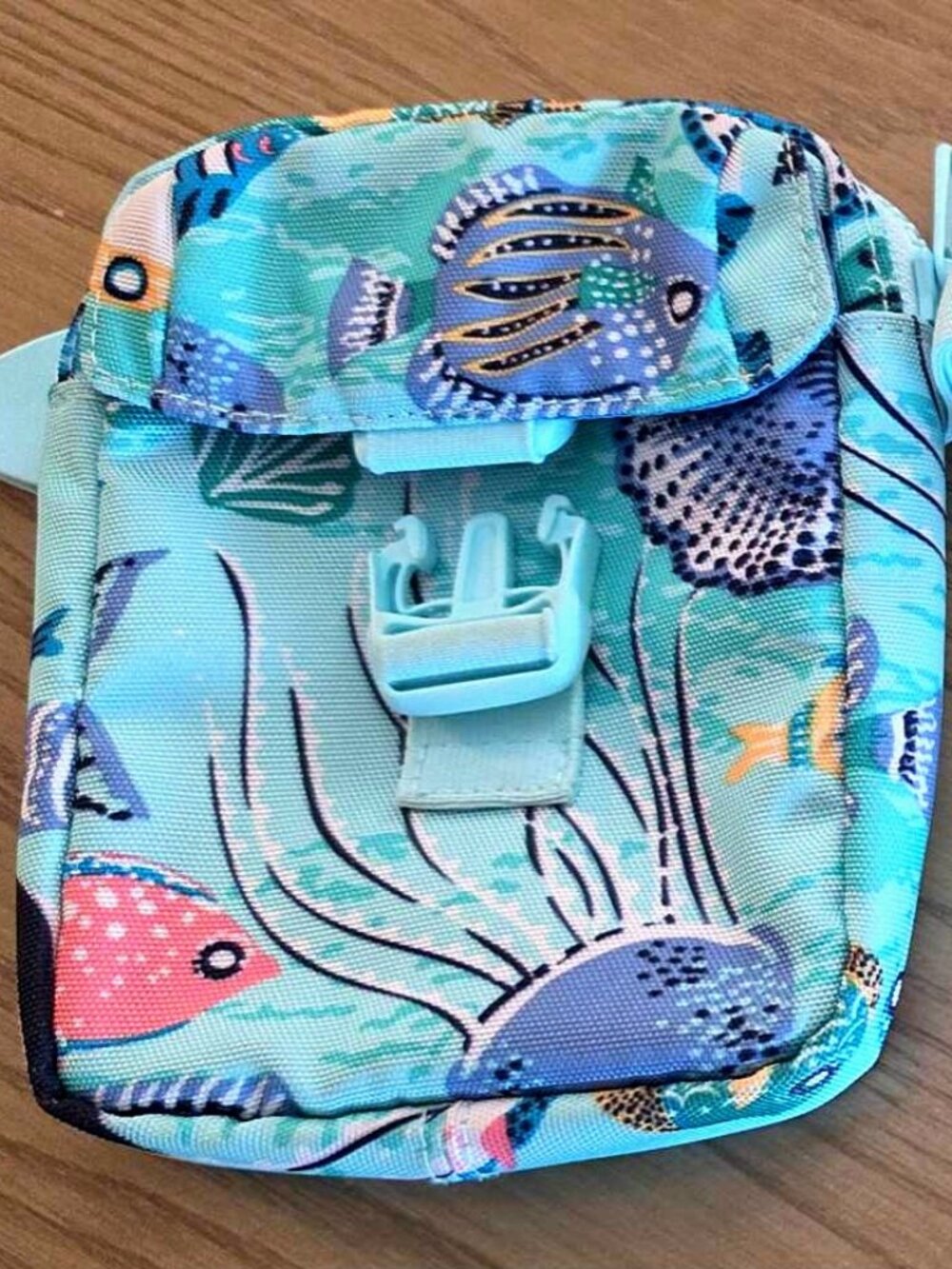 Vera Bradley Fish Print Belt Bag/Fanny Pack, Crossbody, Adjustable, Blue